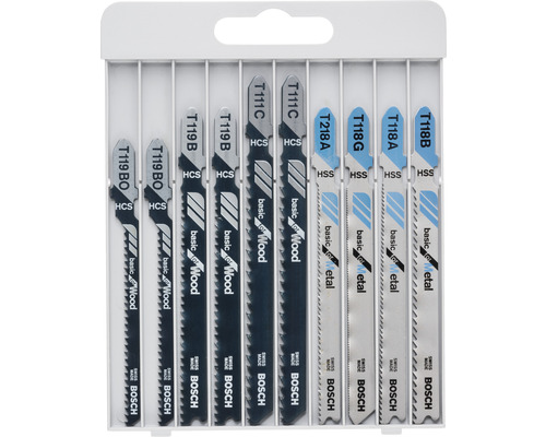 Jeu de lames de scie sauteuse pour bois et métal