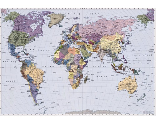 Papier peint panoramique 4-050 Imagine Edition 4 Papier World Map 4 pces 270 x 188 cm