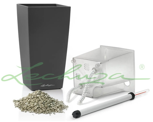 Pot de fleurs Lechuza Cube avec kit d''arrosage et accessoires