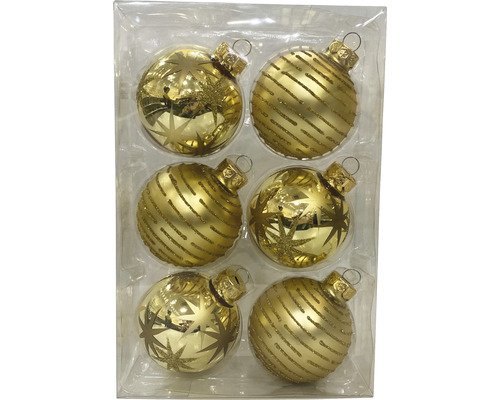 Weihnachtsbaumkugeln Lafiora Ø 6 cm gold 6 Stk.