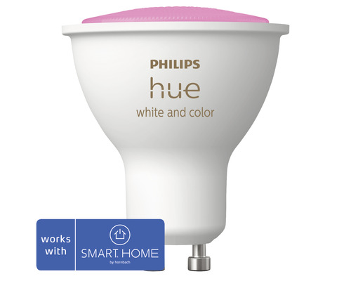 Réflecteur Philips hue White & Color Ambiance à intensité lumineuse variable blanc GU10 5,7W 350 lm blanc chaud - blanc naturel 1 pièce - Compatible avec SMART HOME by hornbach
