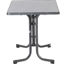 Klapptisch mit quadratischer Tischplatte und Metallgestell