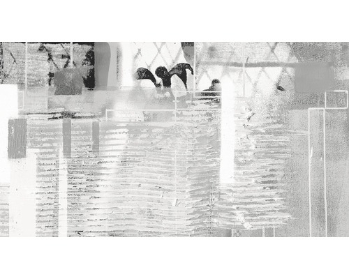 Papier peint panoramique intissé PRH-0800 Rhombus Hiding 5 pces 500 x 280 cm Peinture abstraite avec motifs urbains pour la décoration murale