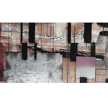 Œuvre d''art abstraite avec des formes géométriques et diverses textures