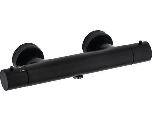 Thermostatarmatur zur Wandmontage, schwarz