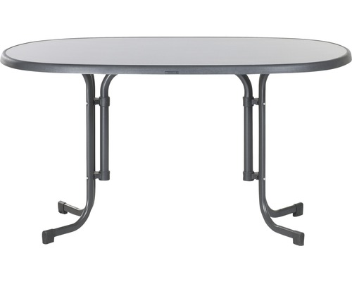 Table de jardin ovale avec structure en métal
