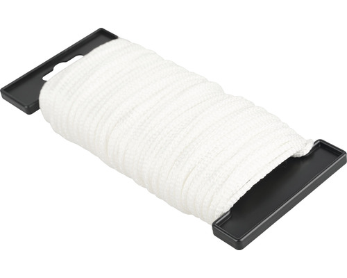 Corde Paraloc Mamutec polyester blanc Ø 3 mm, 30 m Cordeau de maçon blanc sur bobine en plastique noire