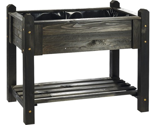 Jardinière surélevée en bois avec espace de rangement