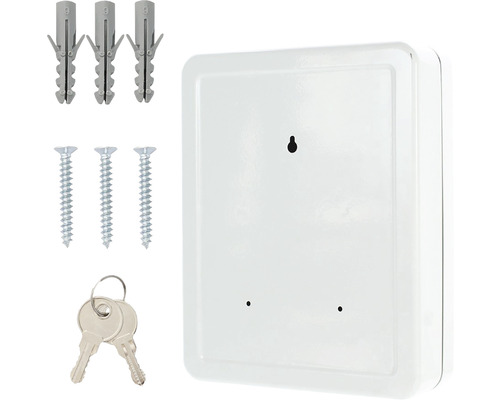 Schlüsselkasten mit Schlüssel, Dübeln und Schrauben
