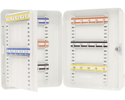 Schlüsselkasten mit Schloss und nummerierten Haken zur Schlüsselaufbewahrung