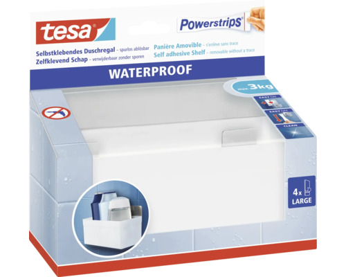 Tesa étagère de douche auto-adhésive, imperméable et amovible sans traces