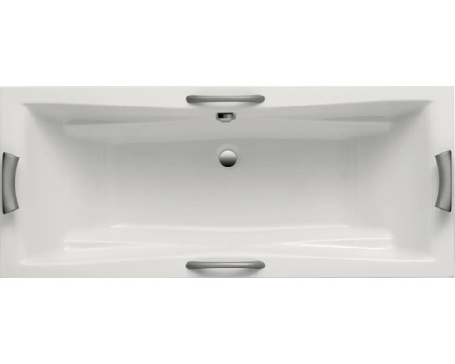 Baignoire OTTOFOND Lusaka Duo 80 x 180 cm blanc brillant lisse 861201 Baignoire rectangulaire avec poignées