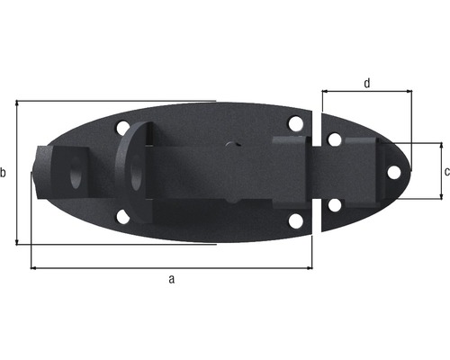 Loquet ovale avec dimensions