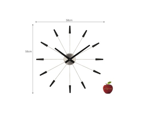 Nextime Wanduhr mit einem Durchmesser von 58 Zentimetern