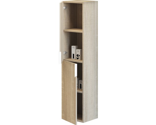Armoire haute avec deux étagères et une porte