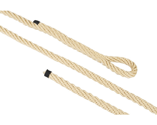Corde en polychanvre beige avec boucle et bande