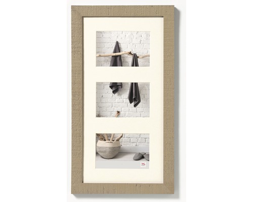 Bilderrahmen Collage Holz Home beigebraun 3 Fotos 13x18 cm Fotogalerie mit drei Bildern und Holzrahmen