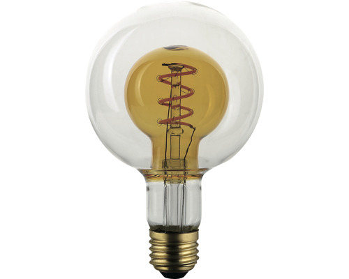 Ampoule globe LED FLAIR G95 E27/4W(25W) 250 lm 1800 K blanc chaud transparent/or