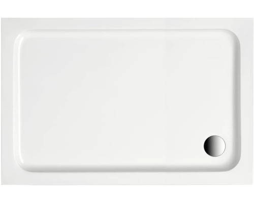 Receveur de douche OTTOFOND Imola 80 x 120 x 6 cm blanc brillant lisse 872501 Receveur de douche rectangulaire avec drain