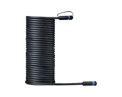 Paulmann Plug & Shine Verbindungskabel IP68 schwarz 1in-1out 10 m 24V Aufgerolltes schwarzes Kabel mit Stecker