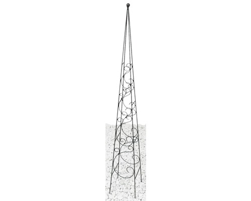 Obélisque pour plantes grimpantes Fidelis métal 17x17x120 cm noir-0