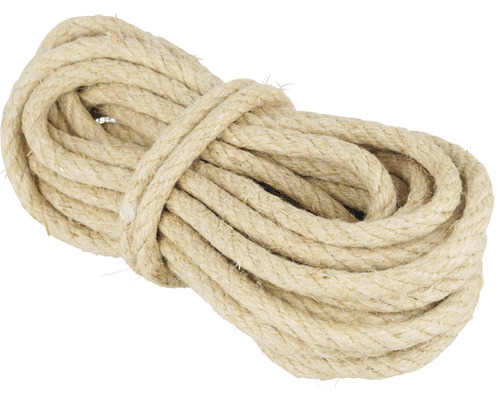 Hanfseil Mamutec gedreht natur 10 mm, 10 m Aufgewickelte Hanfseilrolle