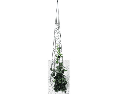 Obélisque pour plantes grimpantes Fidelis métal 22x22x150 cm noir