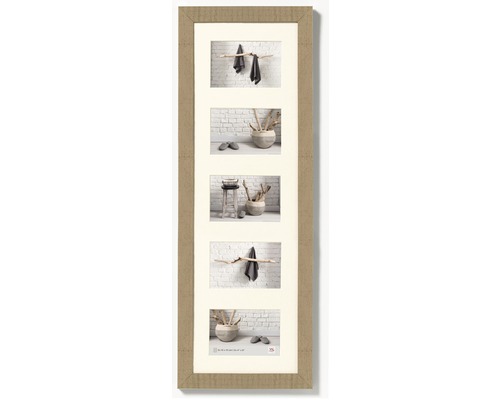 Cadre Collage bois Home beige 5 photos 10x15 cm