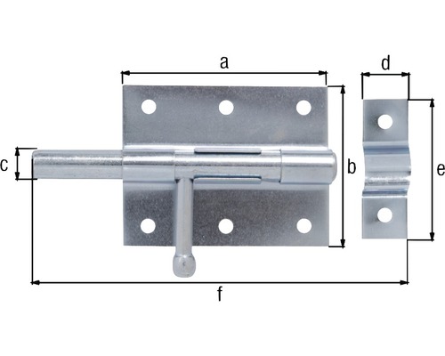 Dimensions d''un verrou à loquet en métal