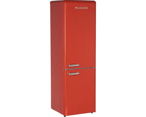 Roter Kühlschrank im Retro-Stil mit zwei Türen
