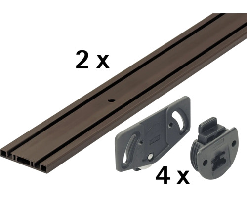 Schiebetür-Komplettset SlideLine 1 für zwei Schiebetüren, 2000 mm