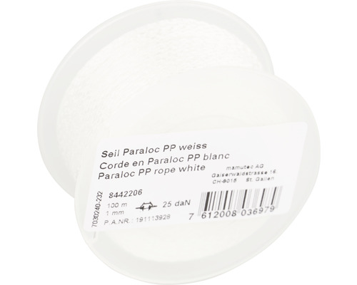 Corde Paraloc Mamutec polypropylène blanc Ø 1 mm, 100 m