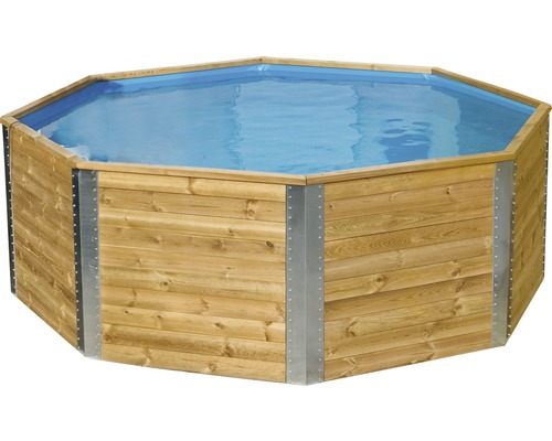 Ensemble de piscine hors sol en bois Weka 593 octogonale 310x310x116 cm avec épurateur à cartouche & échelle