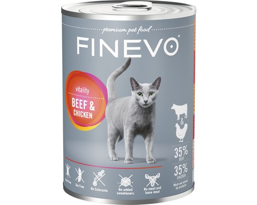 Pâtée pour chats Vitality FINEVO bœuf et poulet 400 g
