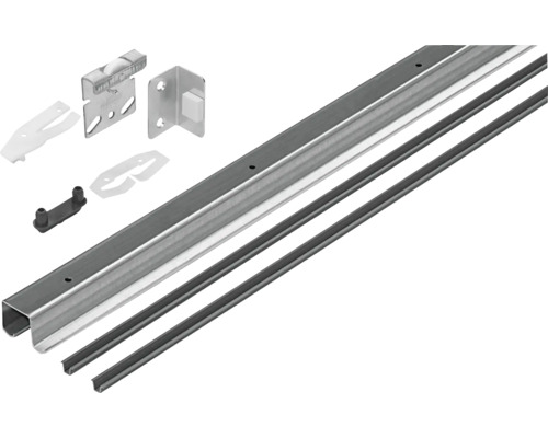 Schiebetür-Komplettset TopLine 2 für zwei Schiebetüren, 2000 mm, verzinkt