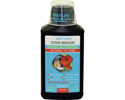 Matériau filtrant Easy Life 250 ml Easy Life Filter Medium en bouteille de 250 millilitres pour aquariums d''eau douce et d''eau de mer.