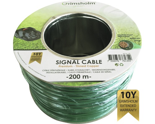 Câble de délimitation Premium (noyau en cuivre), 200 m Câble de signalisation Grimsholm Green, rouleau de 200 mètres