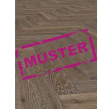 Échantillon de parquet en bois à chevrons