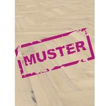 Échantillon de parquet en motif à chevrons