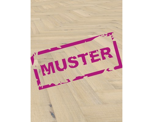 Échantillon de parquet en motif à chevrons