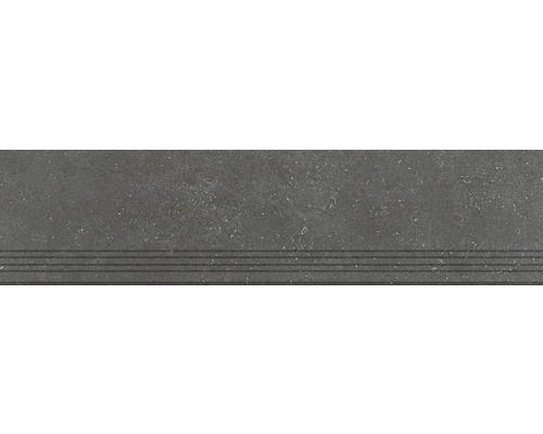 Carrelage de marches en grès cérame fin Alpen graphite 30x120 cm
