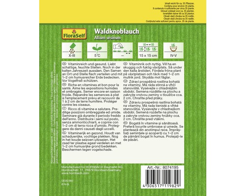 Verpackung der FloraSelf Waldknoblauch Samen, Allium ursinum
