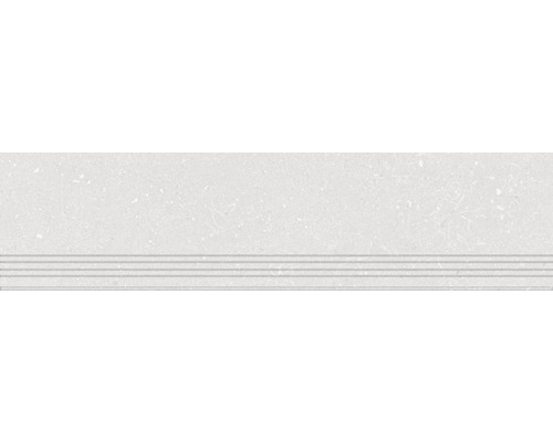 Carrelage de marches grès cérame fin Alpen blanc 30x120 cm