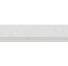 Carrelage d''escalier clair avec surface rainurée pour plus de sécurité