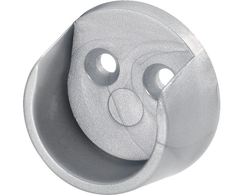 Support pour tringle à vêtements rond plastique/gris Ø 20 mm 30 pièces