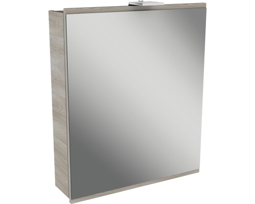 Armoire de toilette FACKELMANN Lima 60 x 15,5 x 73 cm gris 1 porte led IP 20