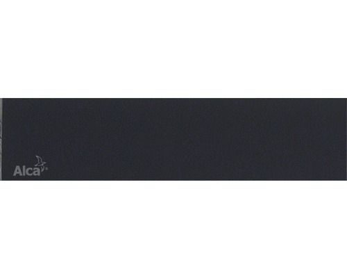 Grille d'évacuation de douche Alca verre 550x53x25 mm noir Logo Alca