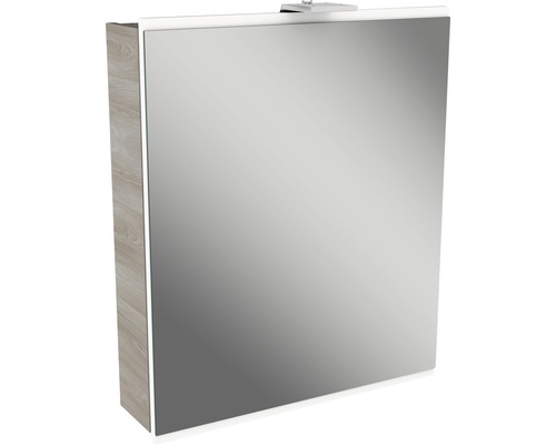 Armoire de toilette FACKELMANN Lima 60 x 15,5 x 73 cm gris 1 porte led IP 20