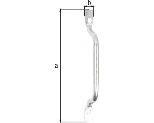 Abbildung eines Türgriffs mit Maßangaben a und b.