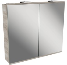 Spiegelschrank FACKELMANN Lima 80 x 15,5 x 73 cm Steinesche 2-türig LED IP 20